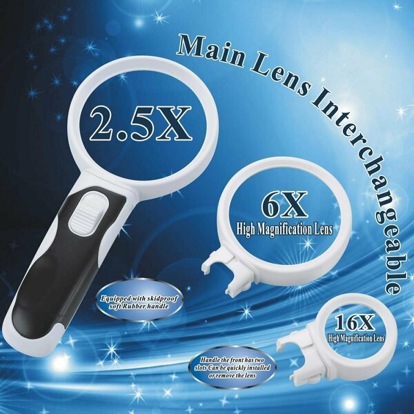 Sonnet Industries 2 LED Magnifier with 3 Interchangeable Lens SO460604